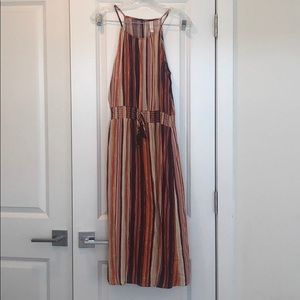 Striped calf length dress